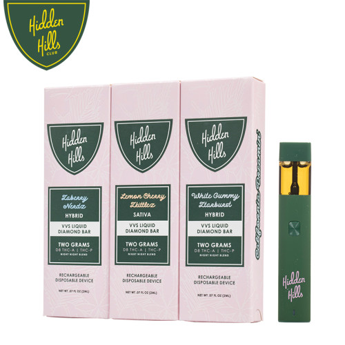 HIDDEN HILLS VVS LIQUID DIAMOND BAR DELTA LIVE RESIN DISPOSABLE VAPE 2GM/5CT/PK